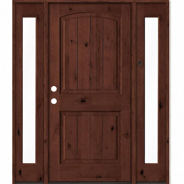 Krosswood Doors 60 in. x 80 in. Rustic Alder Square Red Chestnut