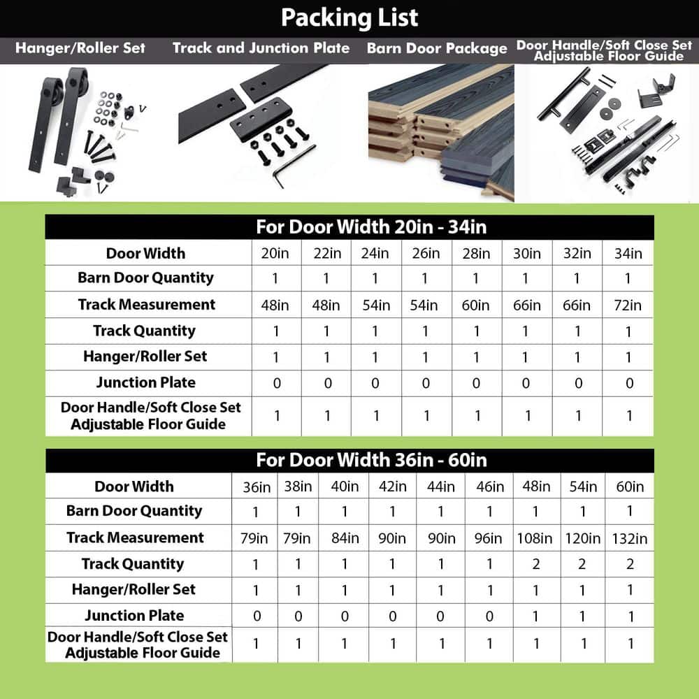 Navy Solid Pine Wood Sliding Barn Door with Black Hardware