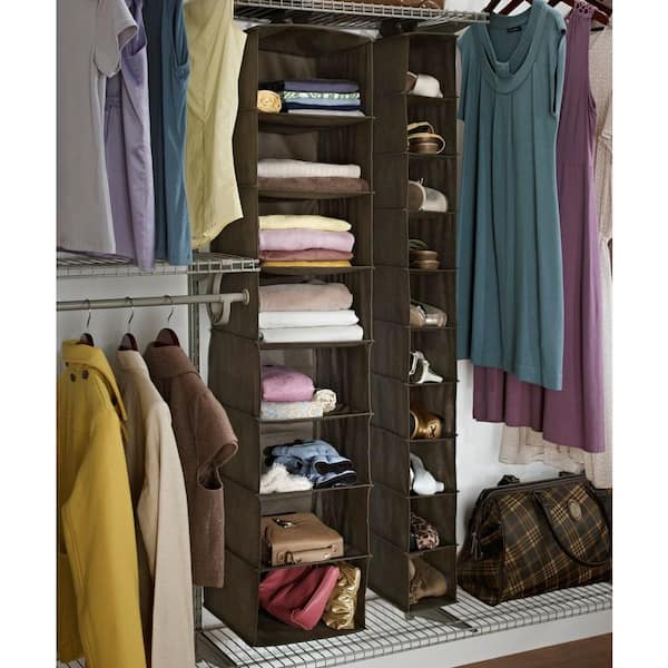 Simple Houseware 6-Tier Shoe Rack Storage Organizer w/ Side Hanging Bag Bronze