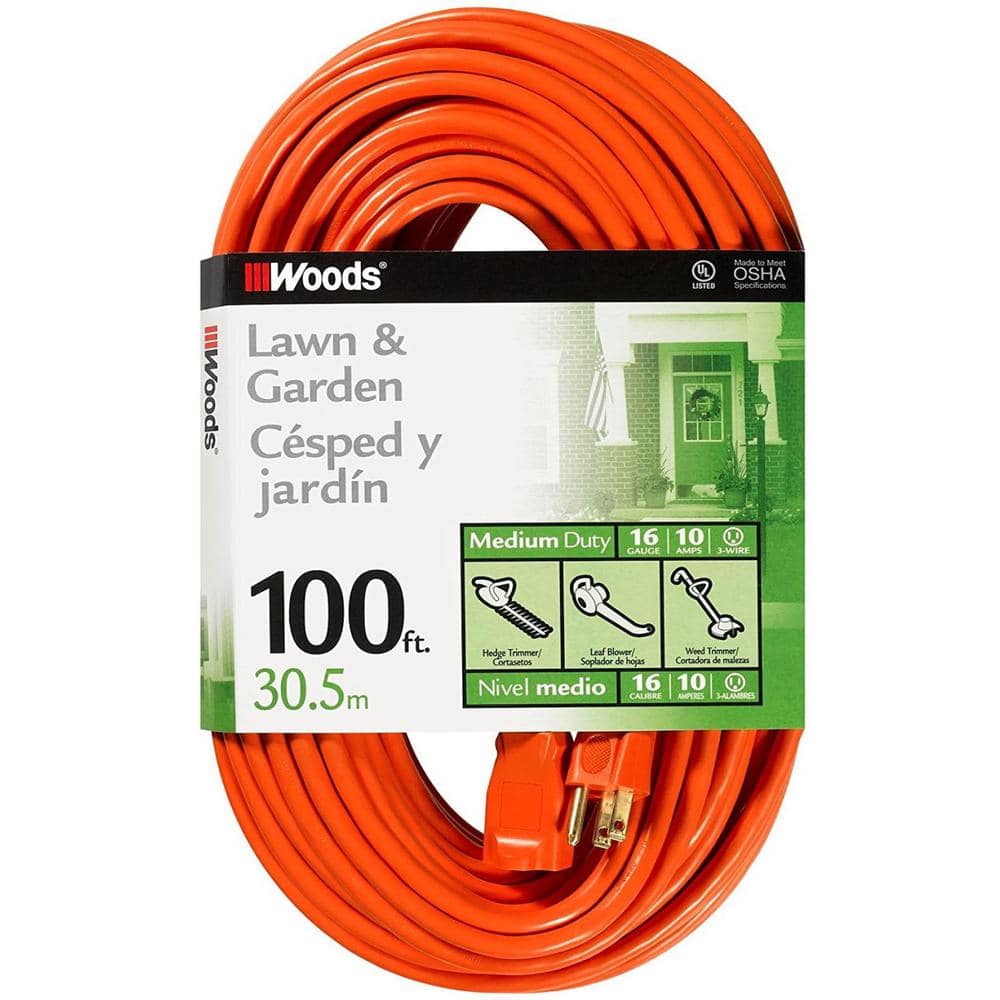 HDX 100 Ft. 16/3 SJTW Outdoor Light-Duty Extension Cord 269 - The Home ...