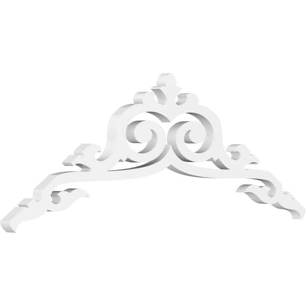 Ekena Millwork 1 in. x 36 in. x 12 in. (8/12) Pitch Baile Gable Pediment Architectural Grade PVC Moulding