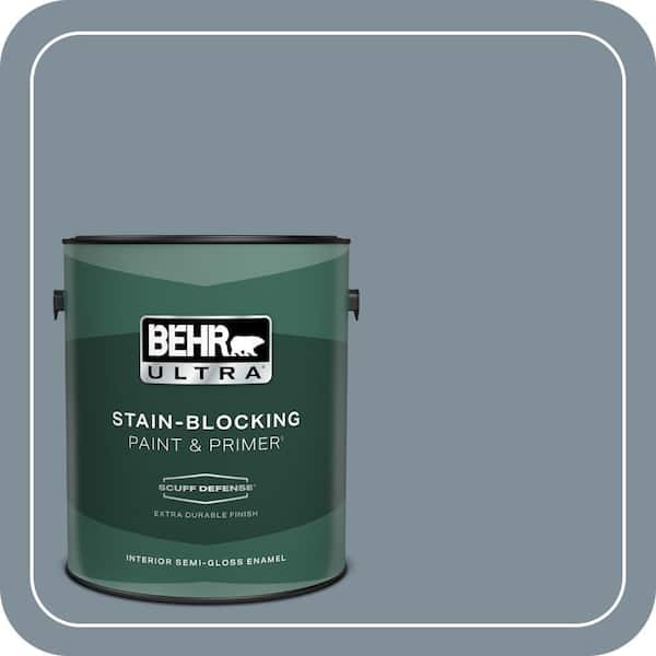 BEHR ULTRA 1 gal. #MQ5-20 Cold Steel Extra Durable Semi-Gloss Enamel Interior Paint & Primer
