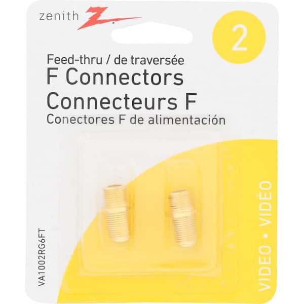 Zenith Feed-Thru F-81 Connectors in Gold, 2-Pack VA1002RG6FT - The