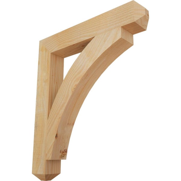 Ekena Millwork 4 in. x 30 in. x 26 in. Douglas Fir Thorton Craftsman Rough Sawn Bracket