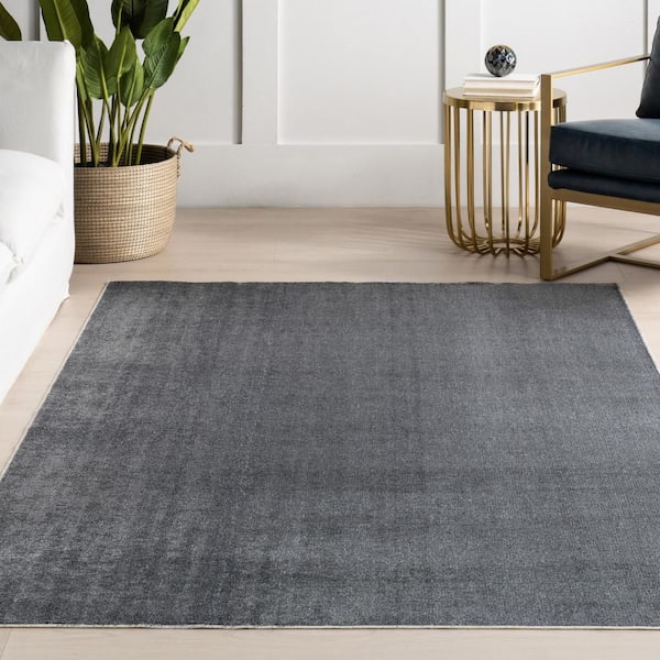 nuLOOM 8 ft. x 10 ft. Light Grey Argelia Solid Machine Washable