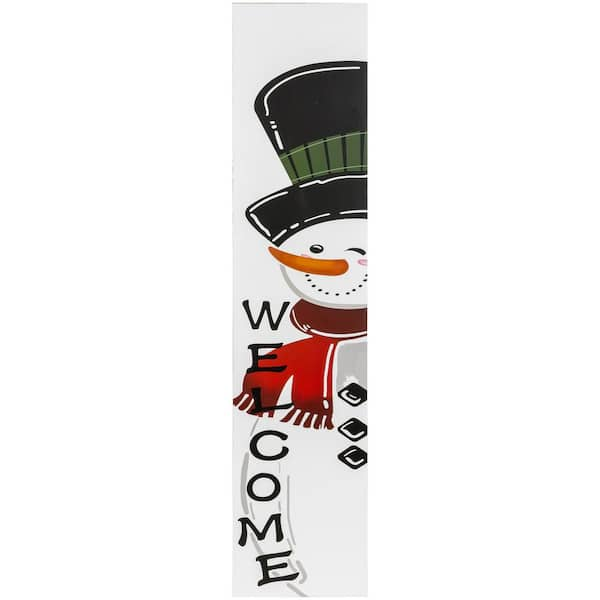 Northlight 35 in. Snowman &quot;Welcome&quot; Christmas Wooden 