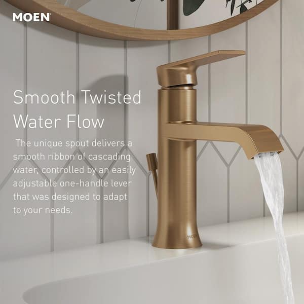 MOEN Genta Single Handle Single Hole Bathroom Faucet with Drain