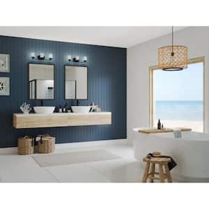 Glide Collection 3-Light Rubbed Bronze Etched Opal Glass Coastal Bath Vanity Light