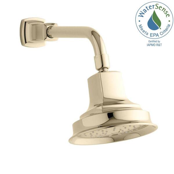 KOHLER Margaux 1-Spray Single Function 5.9375 in. Katalyst Air-Induction Showerhead in Vibrant French Gold