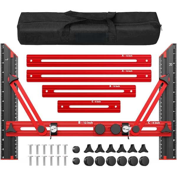 Triangular Tread Boot Helhom 8 in. to 72 in. Red Stair Tread Template Tool, Stair Measuring ...