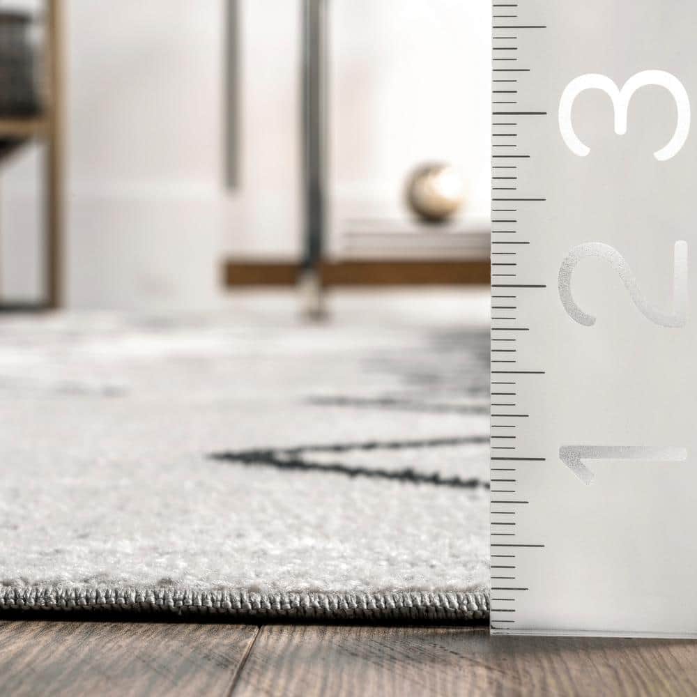Gray Machine Washable Moroccan Runner Rug