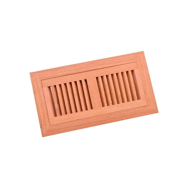 Zoroufy 4 in. x 10 in. Wood Brazilian Cherry Unfinished Flush Mount Vent Register