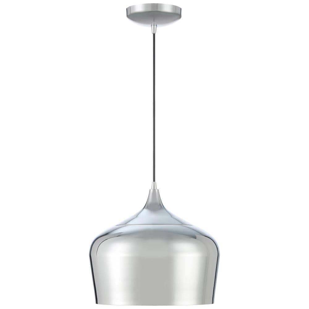 14" Chrome Glass Pendant Light with LED and Incandescent Options