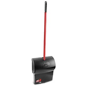 11 in. High Power Indoor/Outdoor Angle Broom with Steel Handle and Lobby Dustpan with Closed Lid Combo Set