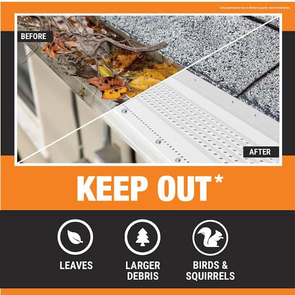 4 ft. L x 6 in. W All-Aluminum Gutter Guard - White Finish (40 ft. Kit - Nominal)