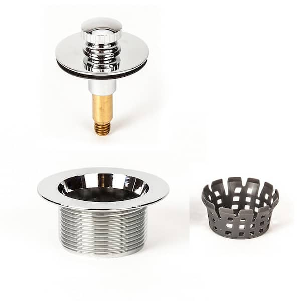 PF WaterWorks Lift Lock Bath Tub Drain in Chrome