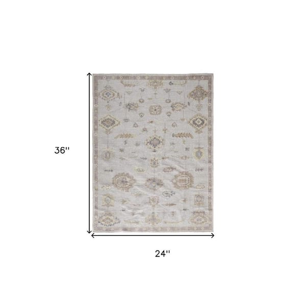 2 ft. x 3 ft. Orange, Ivory Floral Area Rug
