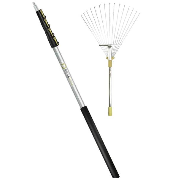 DocaPole 7 ft. - 30 ft. Extension Pole + Roof Rake Telescopic Adjustable Roof Rake for Cleaning Leaves, Sticks & Debris from Roof