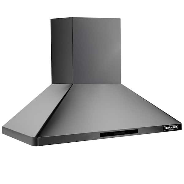48 in. 1300 CFM Ducted Wall Mount Range Hood in PVD Black Stainless Steel with Touch Display,LED Lights & Remote Control