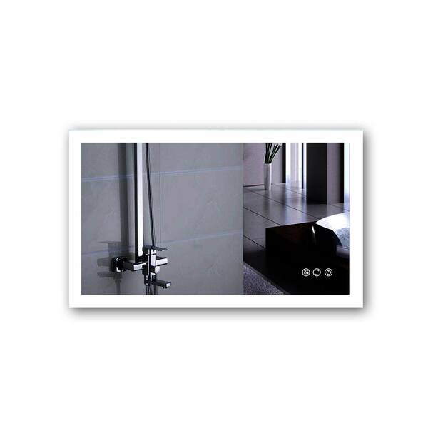 Unbranded 40 in. W x 24 in. H Rectangular Frameless Flush Wall Bathroom Vanity Mirror in Silver
