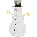 60 in. White Ice Crystal Bead Snowman with 240 Cool Twinkle LED Lights