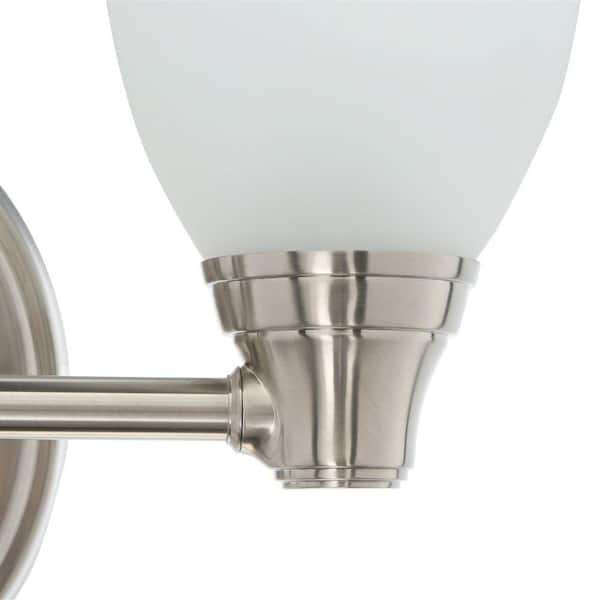 KOHLER Forte 1 Light Brushed Nickel Indoor Bathroom Wall Sconce, Position Facing Up or Down, UL Listed