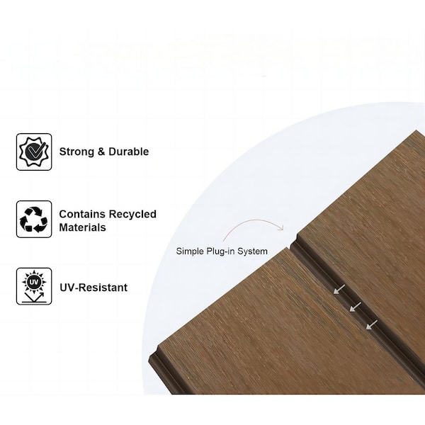 mondaria Garden 6 ft. H x 6 ft. W Brown WPC Composite Fence Panels