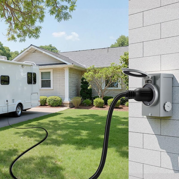 Generator Cord and Power Inlet Box Cord Length 50 ft. 30 Amp 125/250V L14-30P to L14-30R Generator Extension Cord