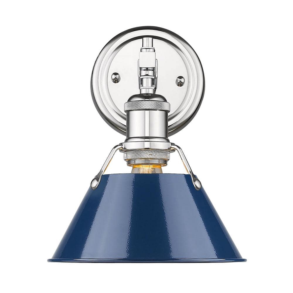 Orwell 1-Light Chrome with Navy Shade Bath Vanity price history on PriceWatchPro