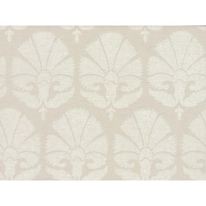 Ronald Redding Light Grey Ottoman Fans Matte Non-pasted Grasscloth Wallpaper 27 in. x 27 ft.