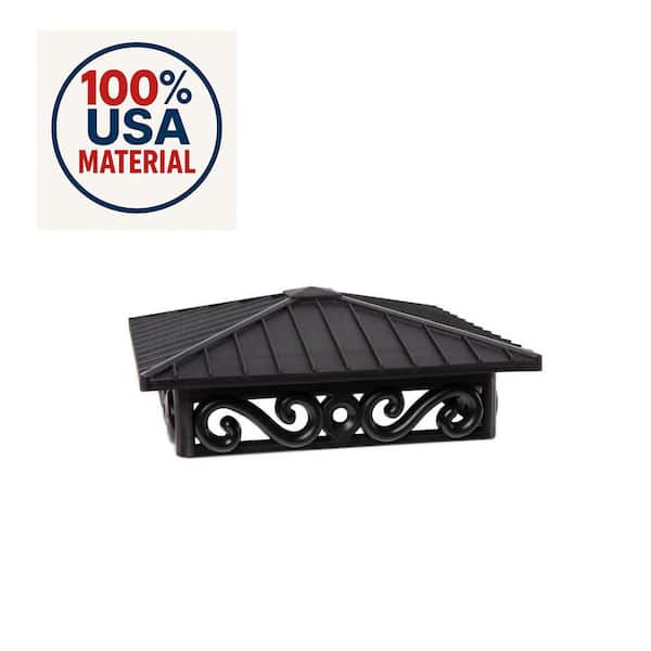 FENCE & DECK RITE Unique Design Post Caps, Fits Standard 4 x 4 Post, Reinforced Black Polypropylene (30-Pieces)