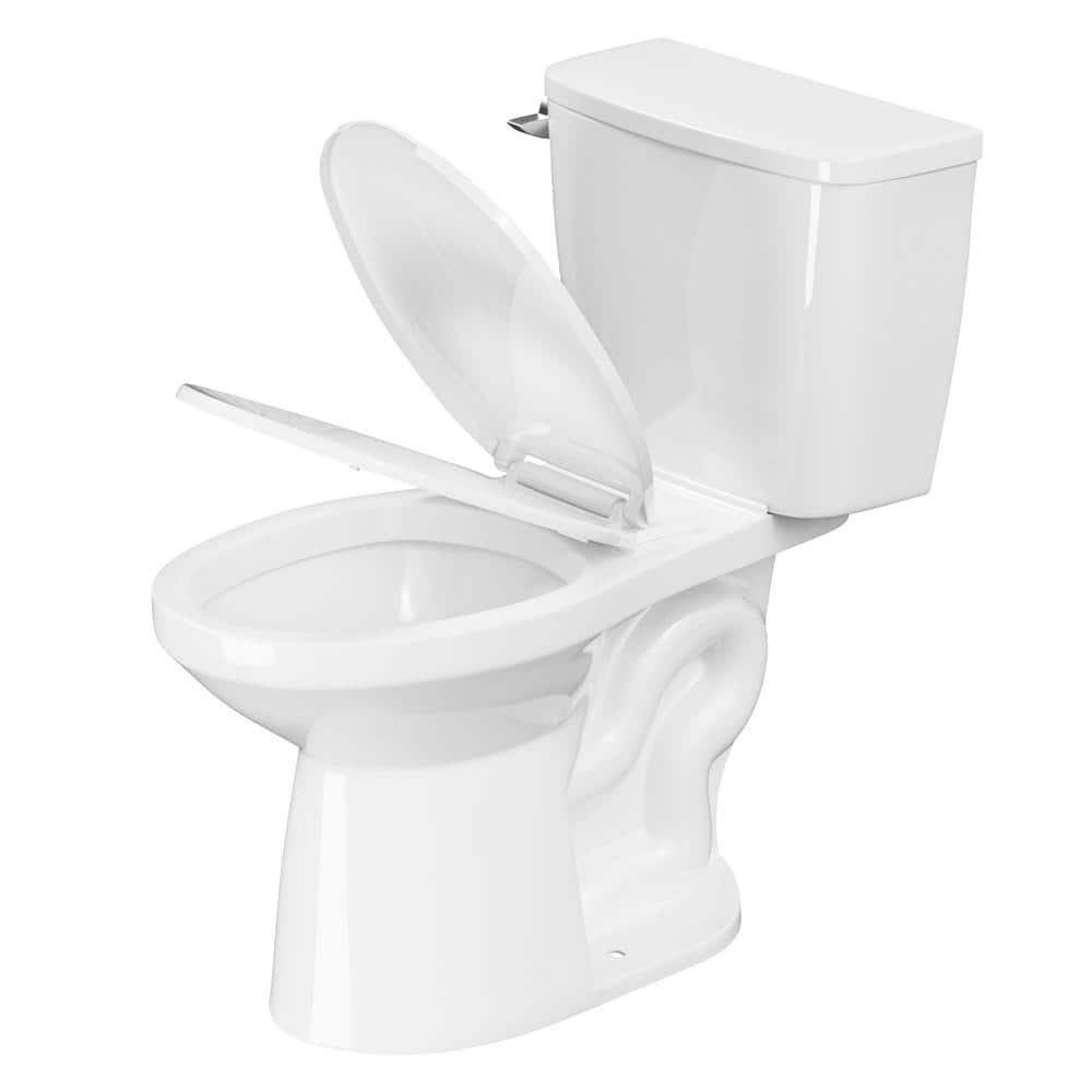 17.1 in. High Toilets 2-Piece High-Efficiency 1.28 GPF Single Flush Elongated Toilet in White -  Simple Project, HD-US-TT-5-05