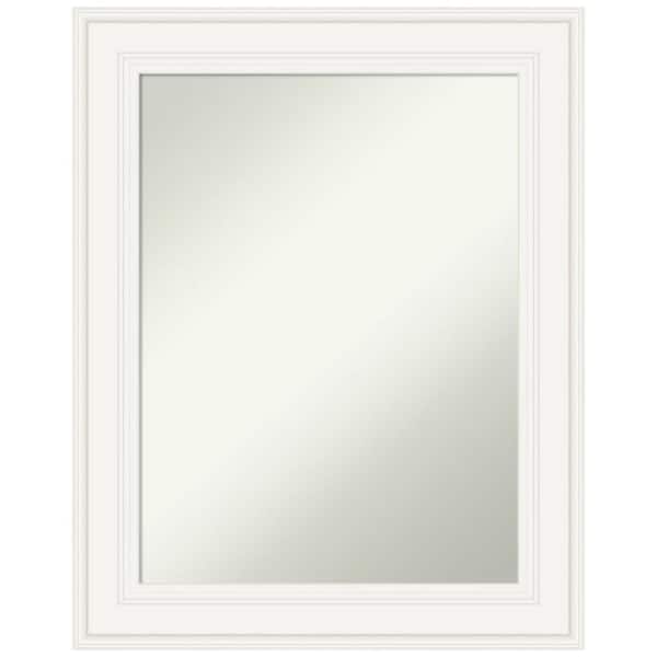 Amanti Art Ridge White 23.5 in. x 29.5 in. Non-Beveled Modern Rectangle Framed Wall Mirror in White