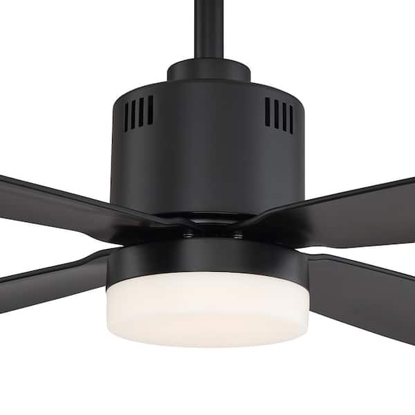 Home Decorators Collection Kitteridge 52 In Led Indoor Matte Black Ceiling Fan With Light Kit 35442 Hbub The Home Depot