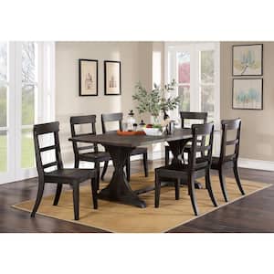 Nalley 76 in. Rectangle Antique Black Wood Dining Table (Seats 6)