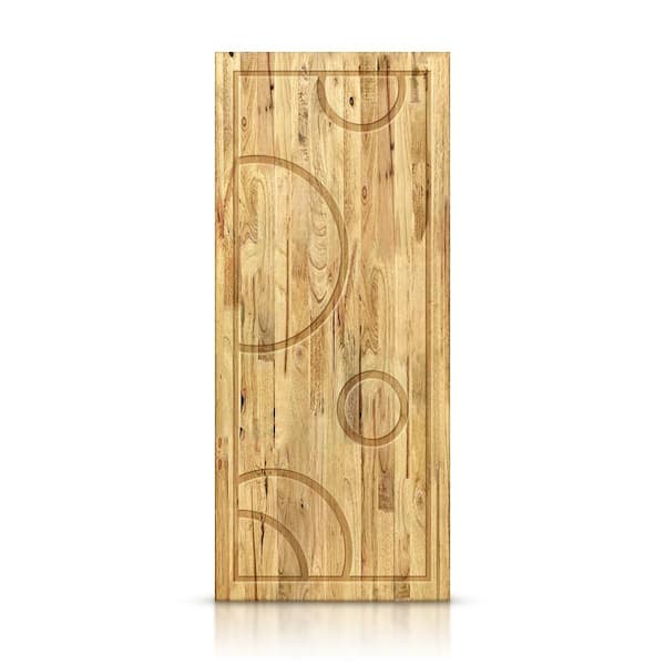 CALHOME 42 in. x 96 in. Hollow Core Weather Oak Stained Pine Wood Interior Door Slab