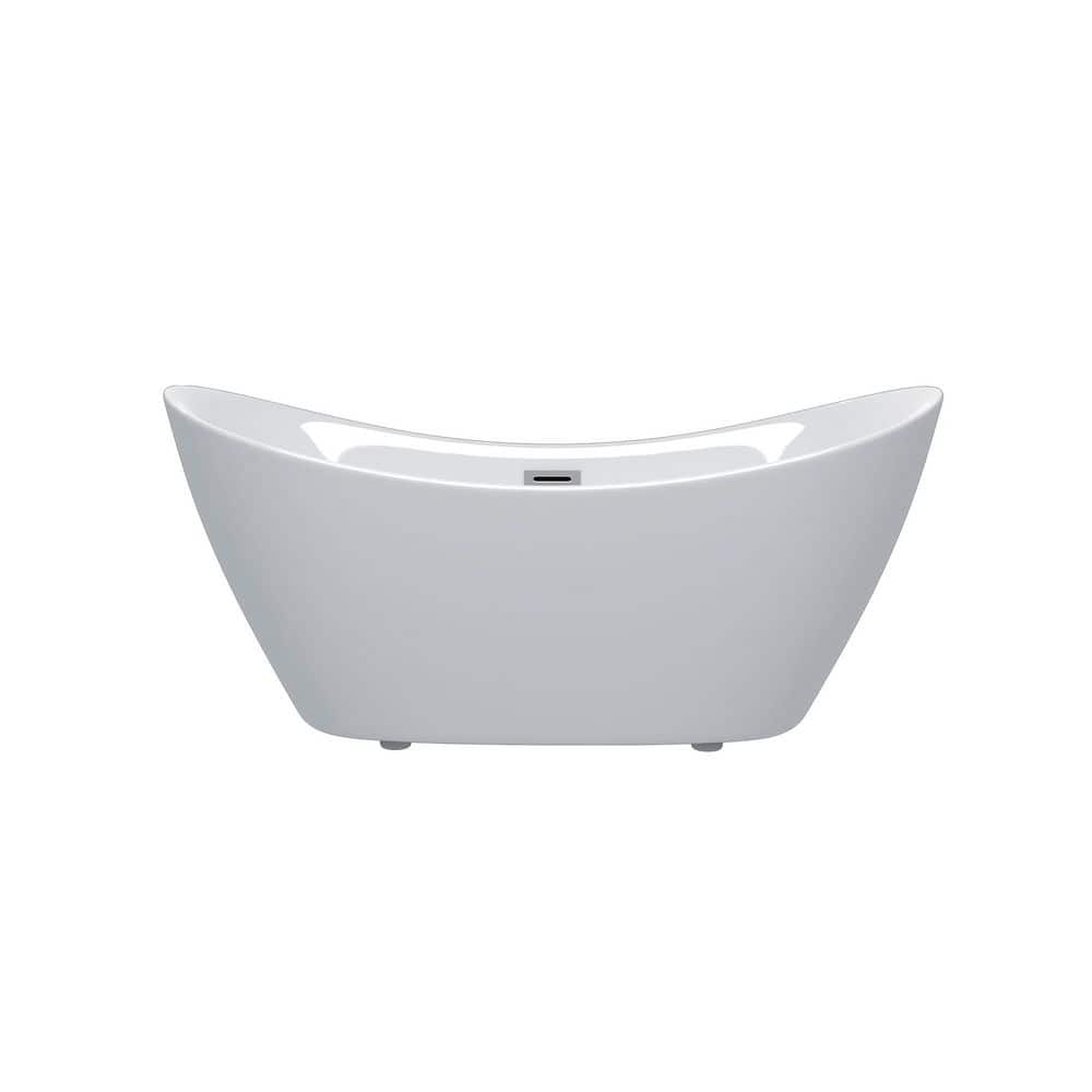 59 in. x 30 in. Acrylic Surface Freestanding Soaking Bathtub in Glossy White price history on PriceWatchPro