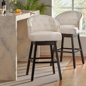 Ogden 41.5 in. Beige Swivel Cushioned Bar stool (Set of 2)