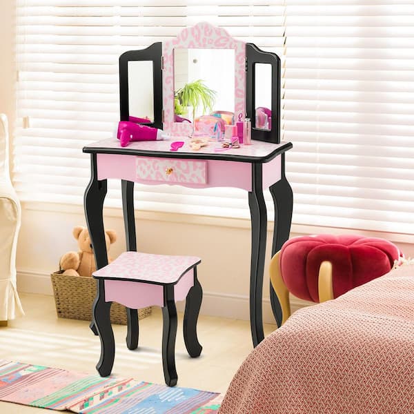 Costzon Kids Vanity, Gils Vanity Set With Mio