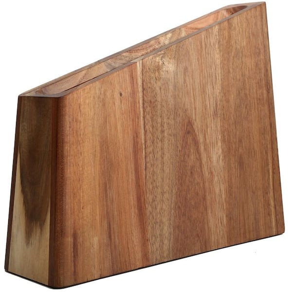Brown Acacia Wood Magnetic Knife Holder Rack with Strong Double-Sided Magnets, 12.5 in.