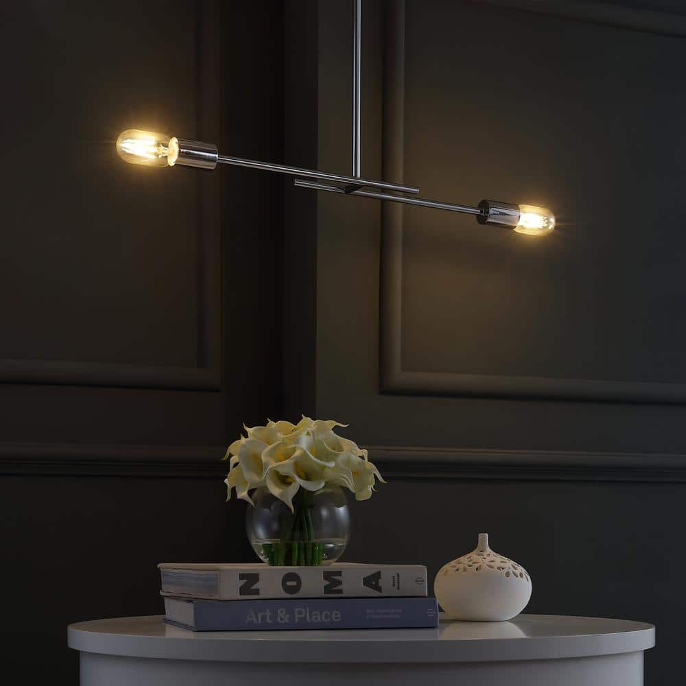 Turing 30.5" Adjustable Chrome LED Linear Pendant