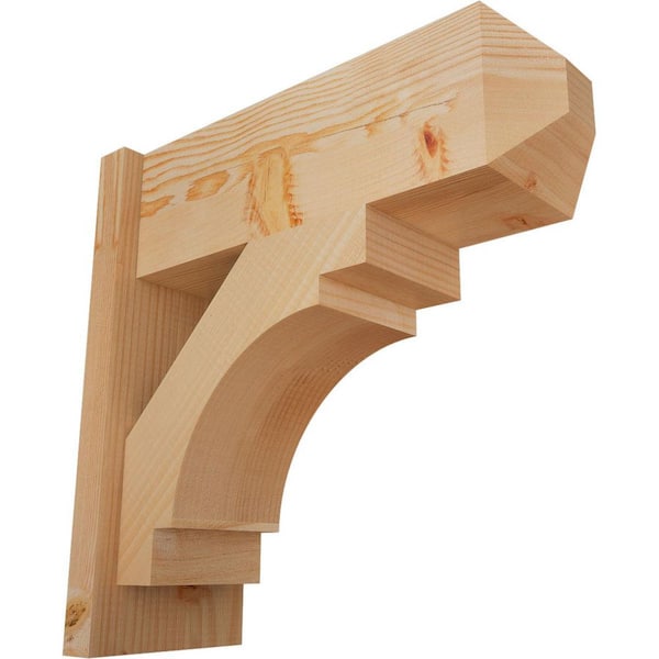 Ekena Millwork 8 in. x 20 in. x 20 in. Douglas Fir Merced Craftsman Smooth Outlooker