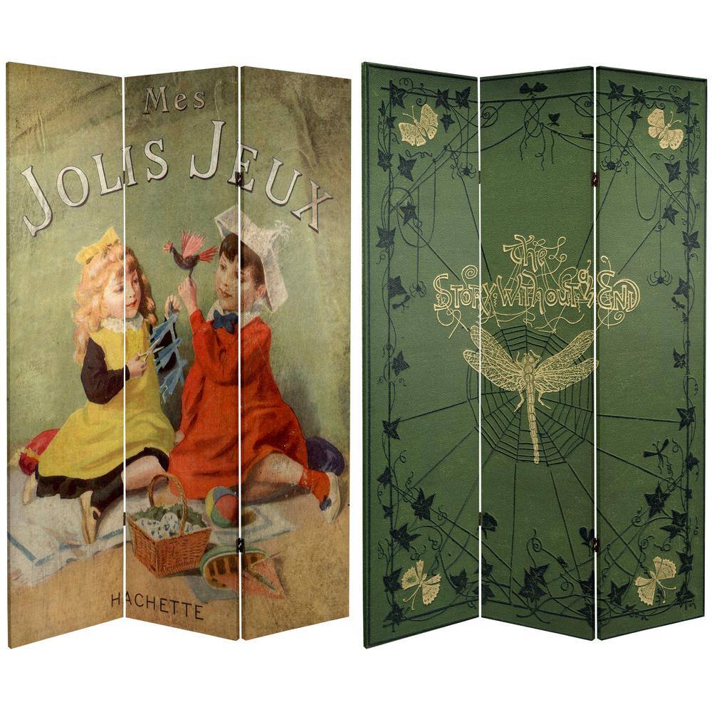 Oriental Furniture 6 Ft Printed 3 Panel Room Divider CAN JOLIS   Printed Oriental Furniture Room Dividers Can Jolis 64 1000 