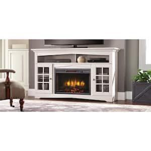 Huntley 59 in. Media Electric Fireplace in White