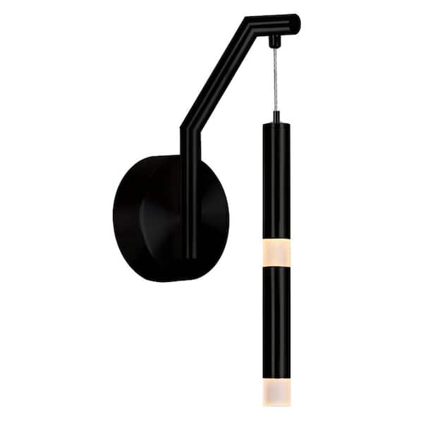 CWI Lighting Flute 1 Light LED Wall Sconce With Black Finish