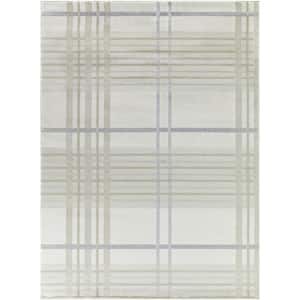 Hannes Grey 7 ft. 10 in. x 10 ft. Plaid Area Rug