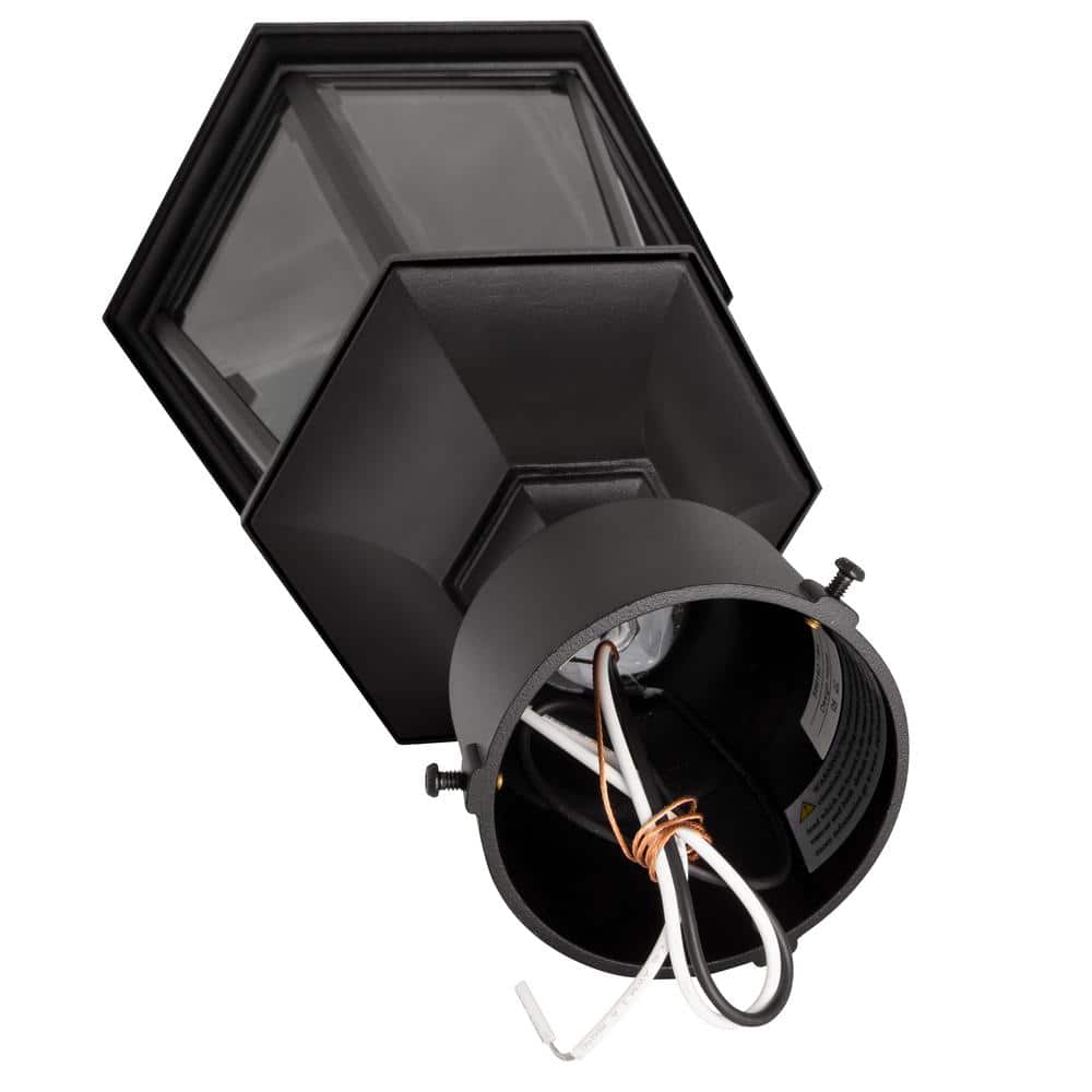 Oak Creek Black Aluminum Outdoor Light with Clear Glass Panels