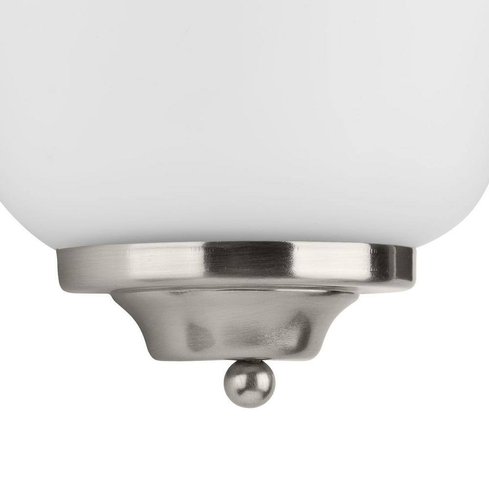 Nickel 10.63" Dimmable LED Wall Sconce with Opal Glass Shade