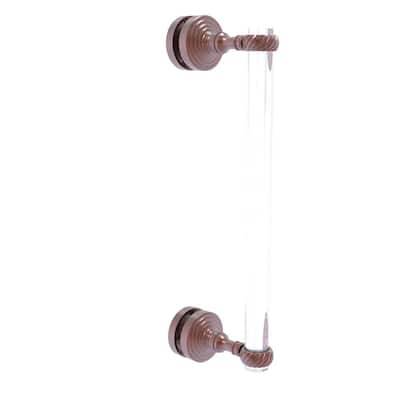 Pacific Grove Collection 12 Inch Single Side Shower Door Pull with Twisted Accents in Antique Copper