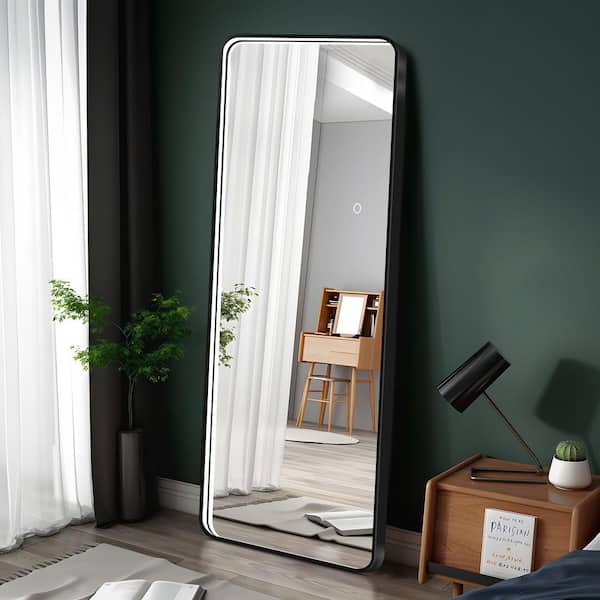 Black 19.7 in. W x 64.2 in. H Rectangular Metal Full Length Mirror